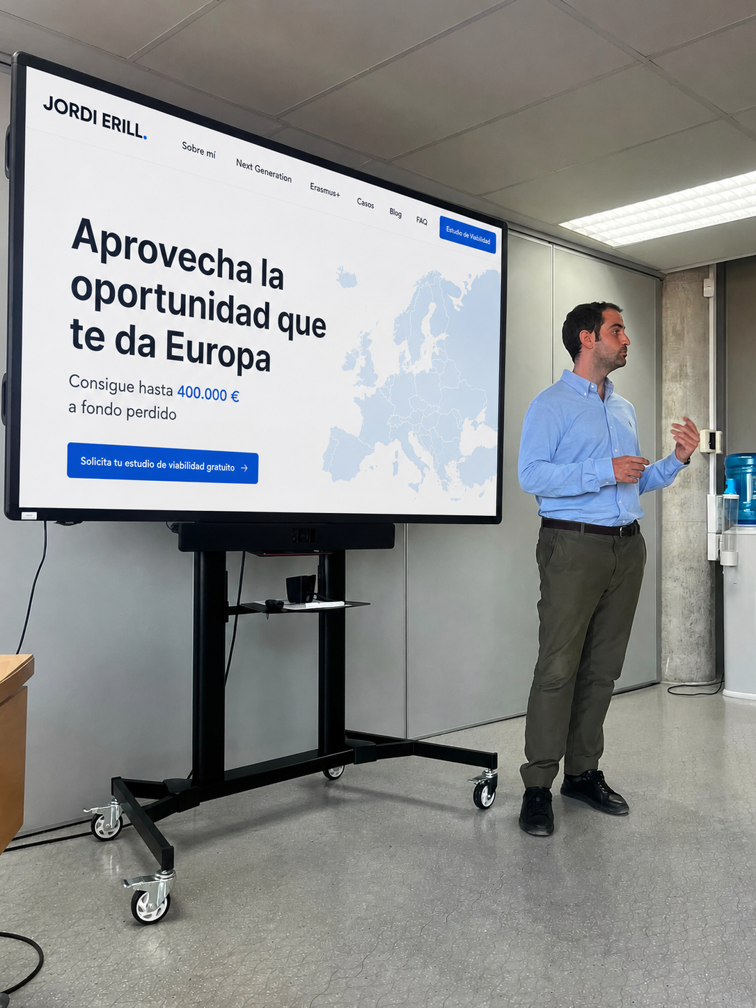 Jordi Erill presentando su metodología de captación de fondos europeos
